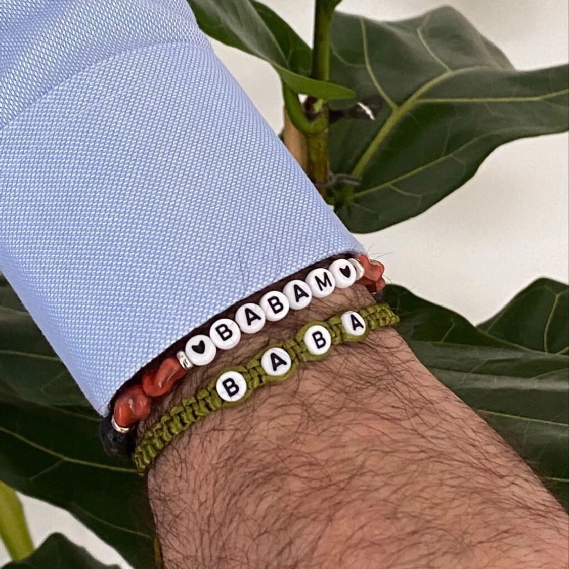 Makramé armband - Babam-  ( valfri tex) - 2