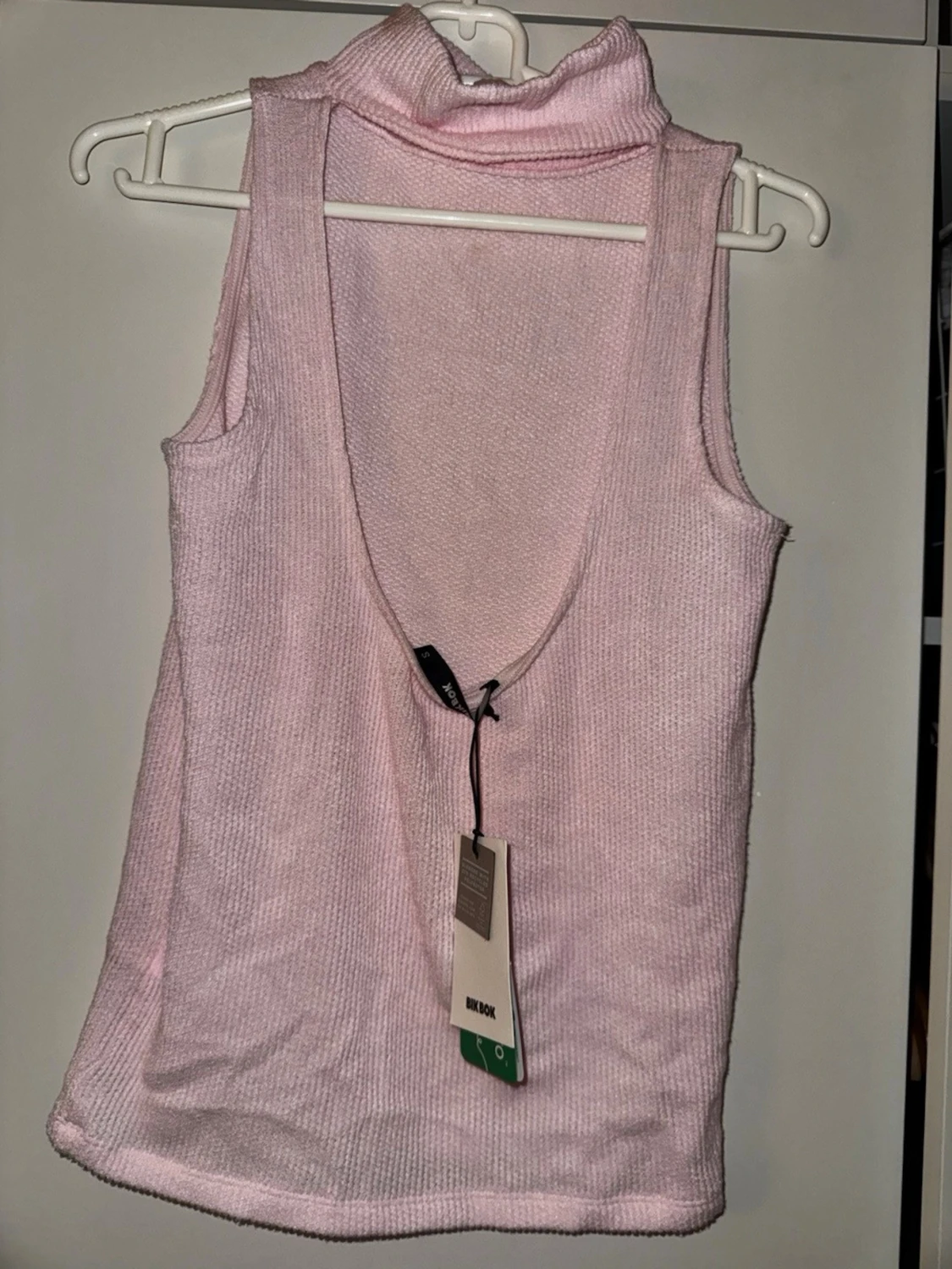 Ljusrosa ribbad polotopp från bikbok - 1