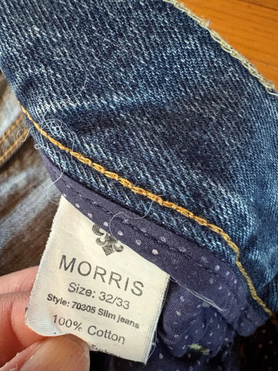 Blå slitna jeans från Morris stl32/33 - 2