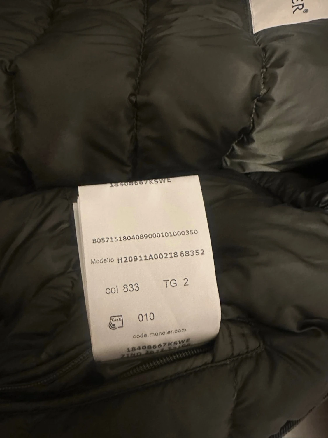 Mörkgrön moncler jacka med huva - 2