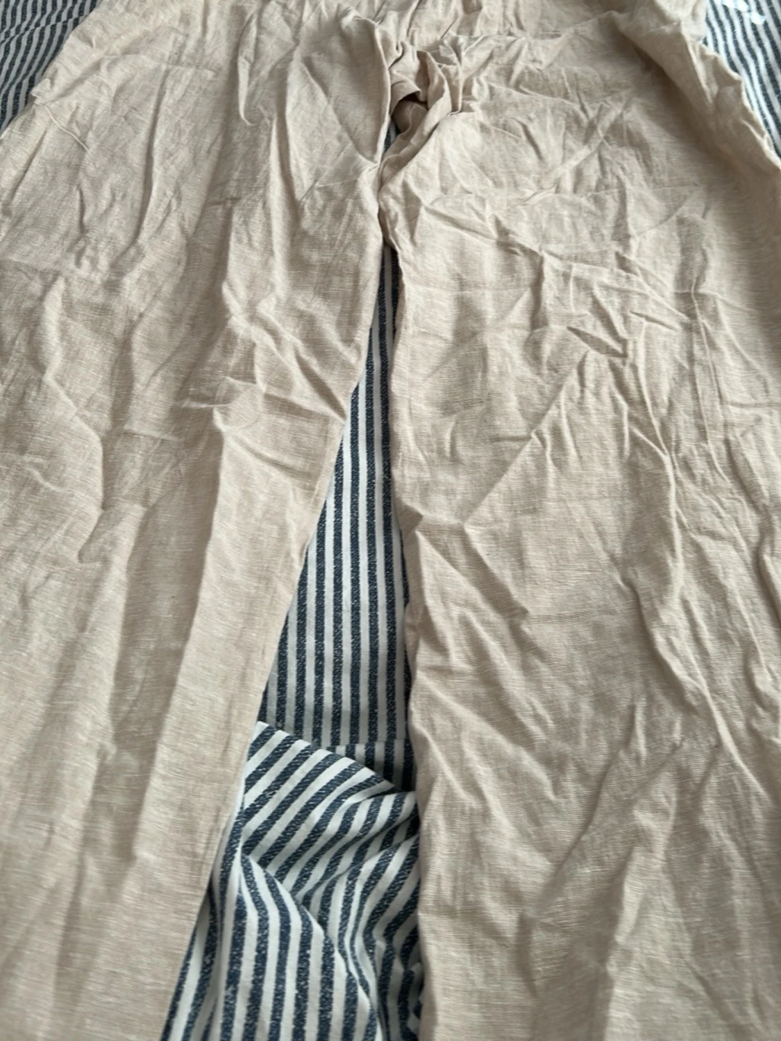 Beiga vida linnebyxor med resår - 1