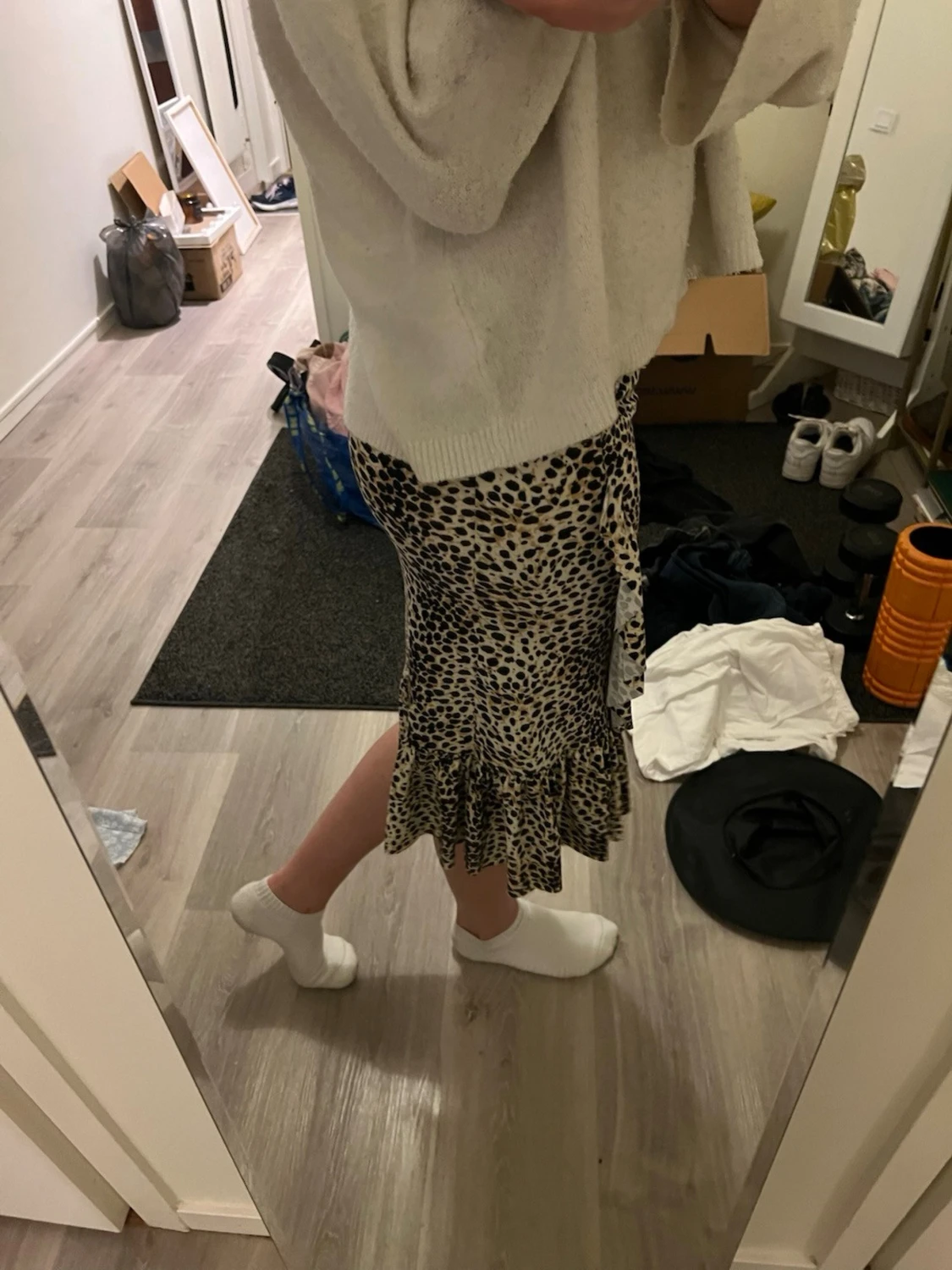 Leopardmönstrad volangkjol - 1