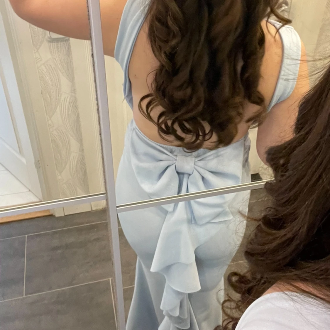 Babyblå balklänning - 90