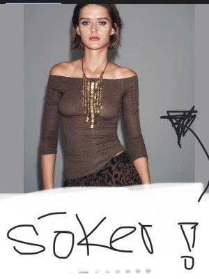 Brun offshoulder topp med trekvartsärm - Söker den här toppen från Zara i storlek S !!