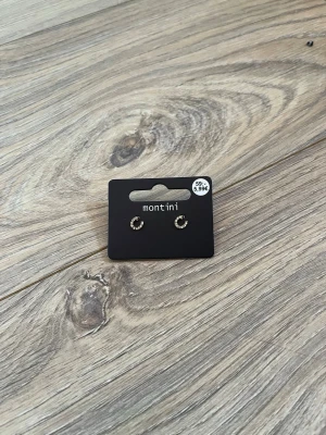 Små hästhov formade örhängen från Montini - Snygga små örhängen från Montini i hästhov design med gnistrande stenar runt hela. Örhängena är i guldfärg. Helt nya och oanvända.