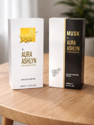 ✨ Vanilla & Musk – Aura Ashlyn (2 st, 100 ml) - Två helt nya parfymer i originalförpackning. Perfekt duo med både söt och sensuell karaktär. 🤍 Vanilla – mjuk, varm & söt vanilj 🖤 Musk – ren, djup & elegant mysk 👫 Kön: Unisex ✨ Långvariga dofter 🎁 Perfekt som present eller för att variera stil 📦 Nya i kartong #parfym #unisex #vanilla #musk #plick #doft #perfume #lyx