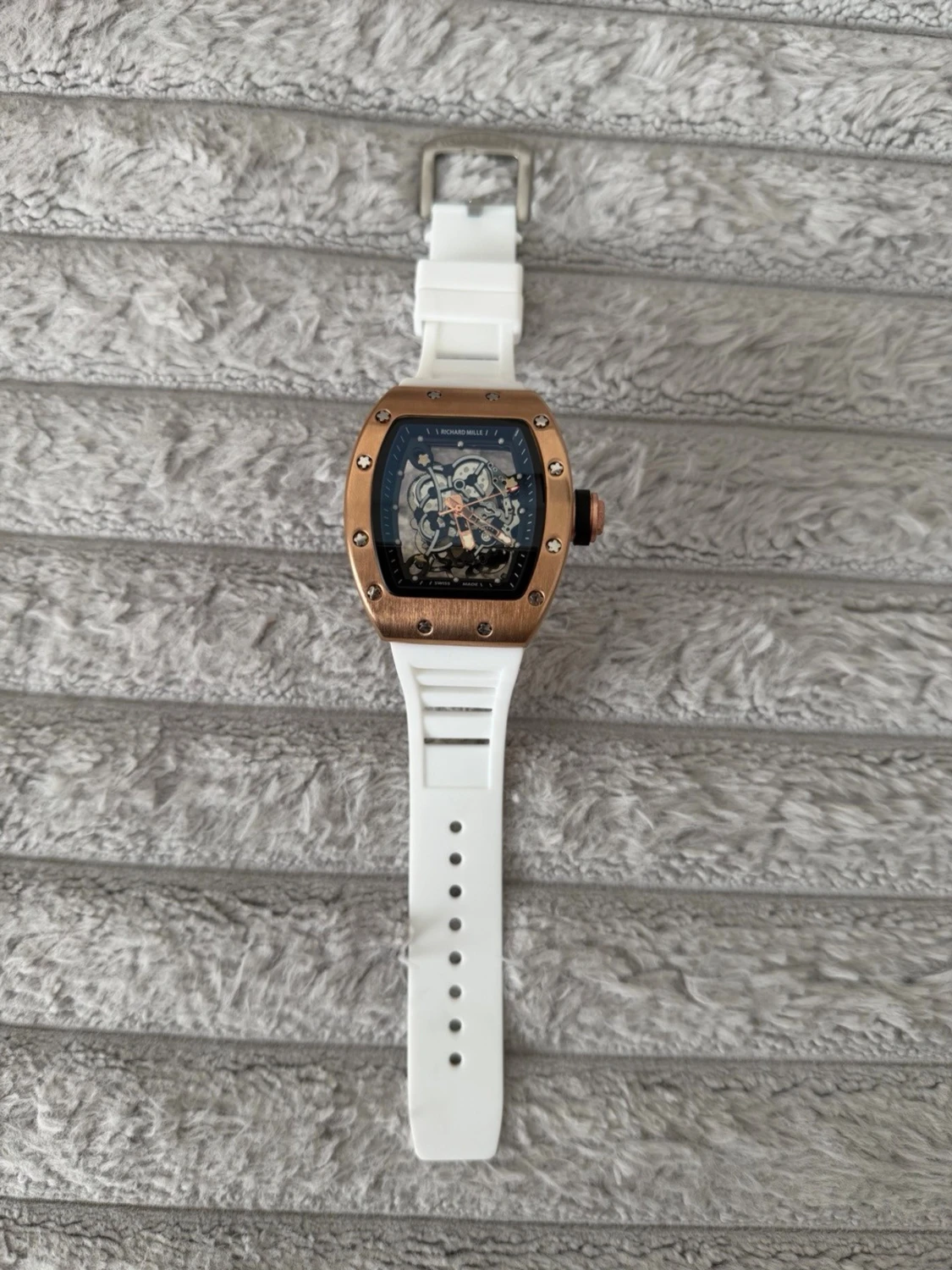 Richard Mille white and gold watch