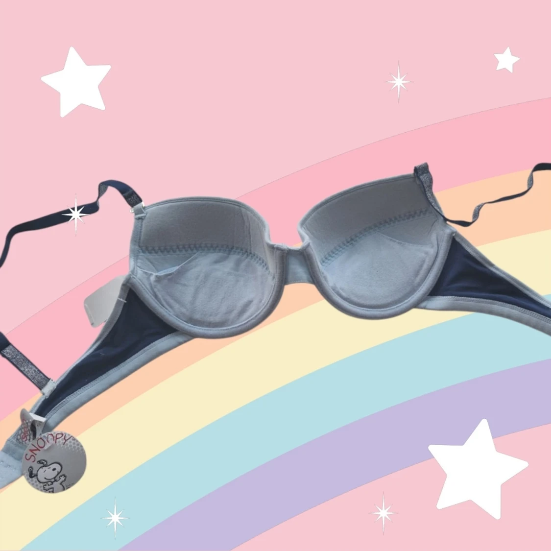 Ljusblå bh 75B med Snoopy-detalj - 1