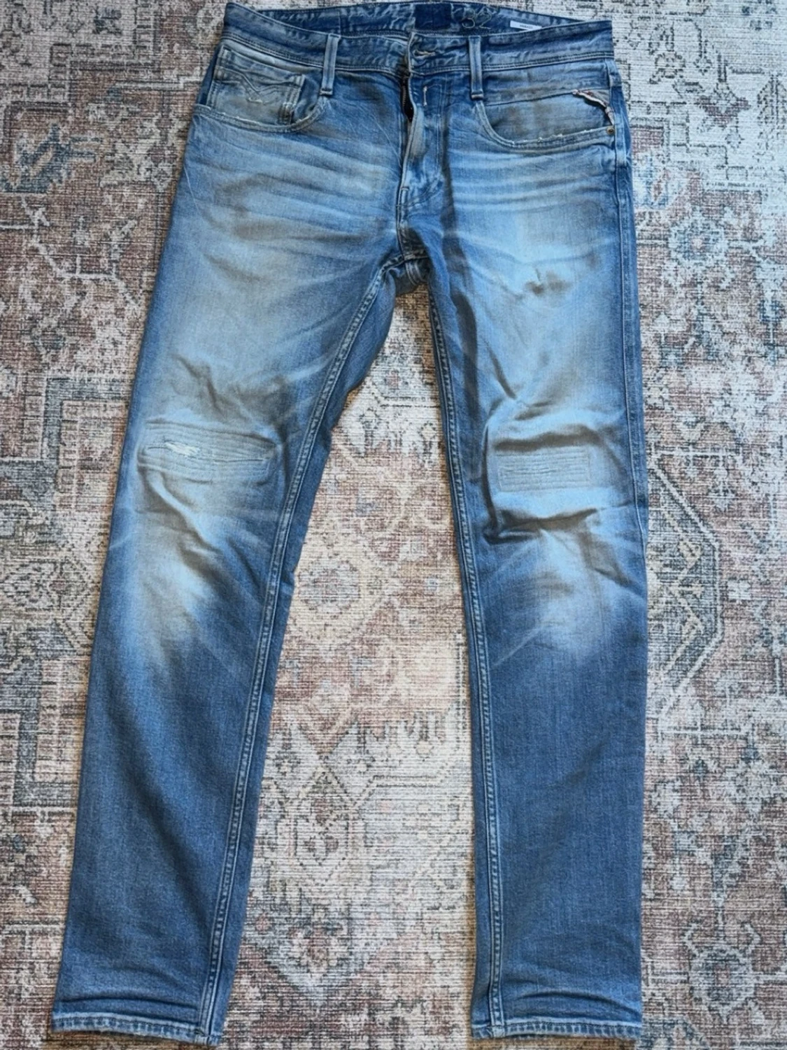Blå raka jeans från Replay - 2