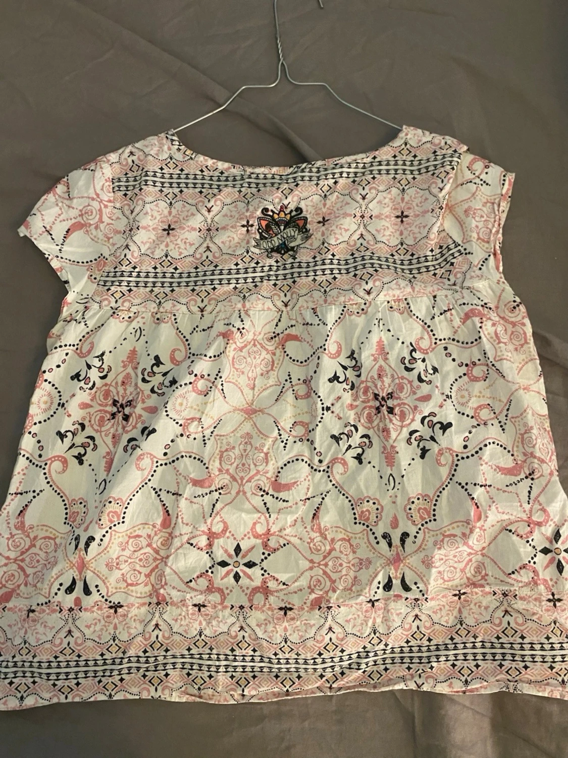 Mönstrad kortärmad blus💕🫰 - 2