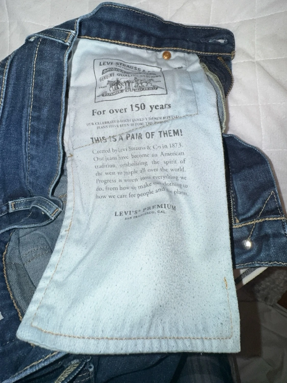 Blå raka jeans i klassisk modell - 3