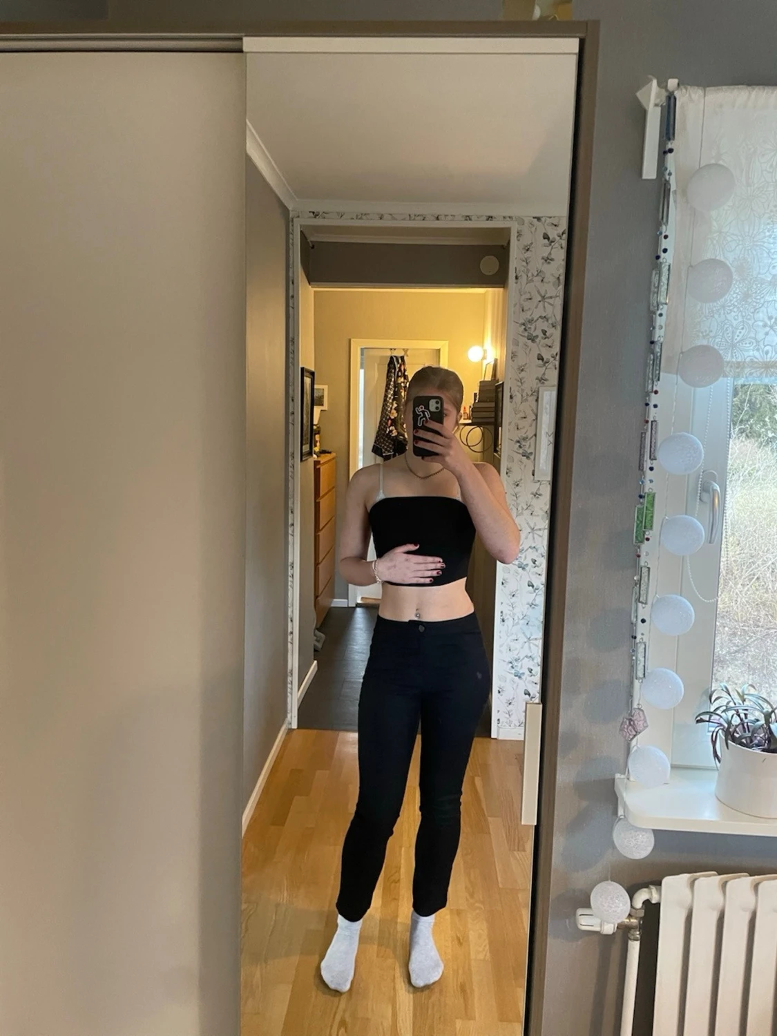 Svarta skinny jeans med hög midja
