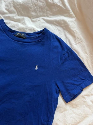 Blå Ralph Lauren tshirt - Blå t-shirt från Ralph Lauren i fint skick. 💙 Använd få gånger och inga konstiga märken eller slitningar. Storlek: M (10-12 år) Passar till allt, enkel och snygg 👍 Accepterar alla rimliga bud, buda gärna inte om du inte kommer köpa 😊 📦 Snabb frakt - inom 24h