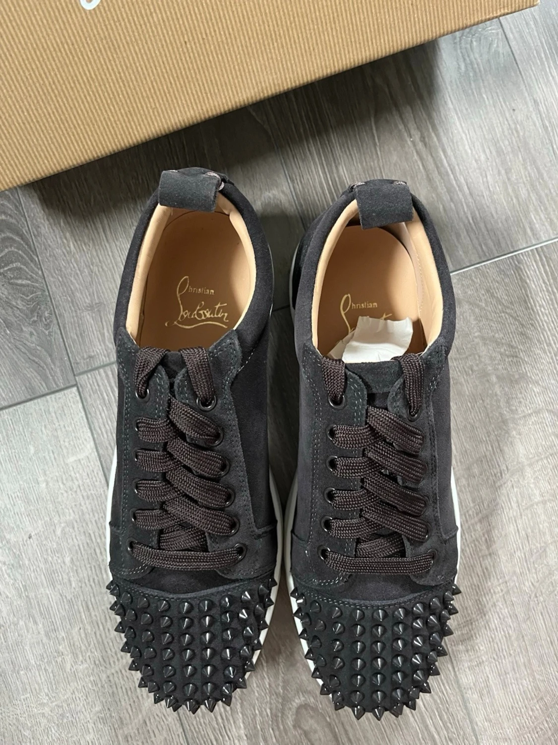 Svarta Louboutin sneakers med nitar - 3