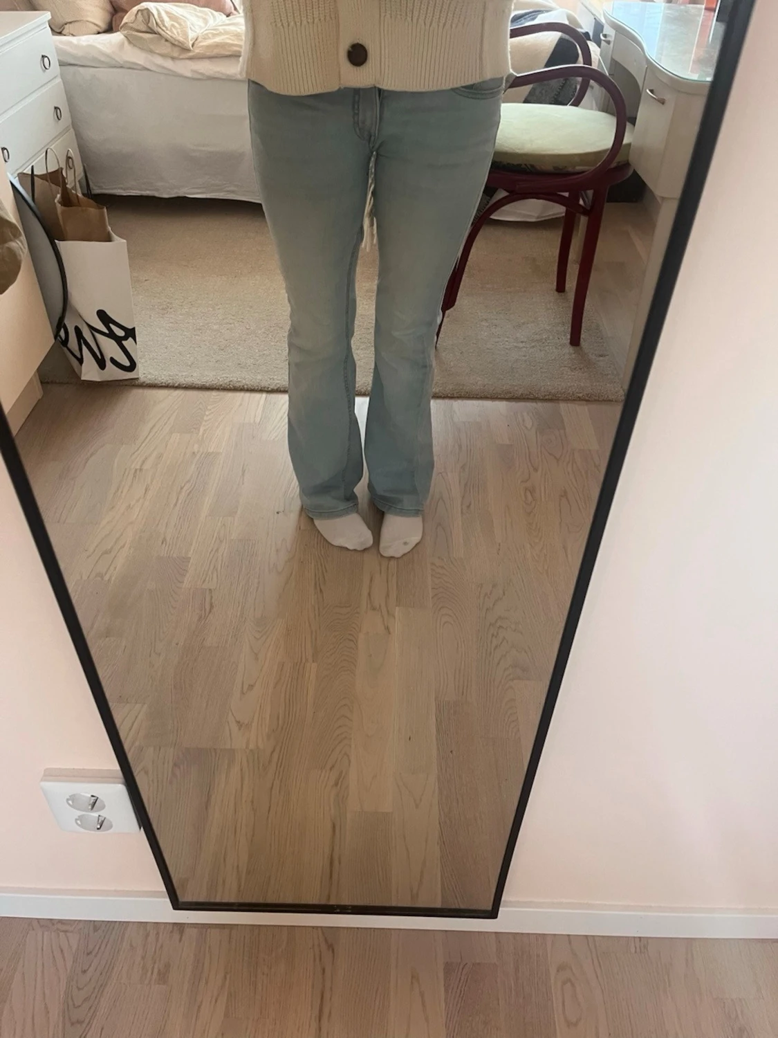 Ljusblå bootcut jeans - 1