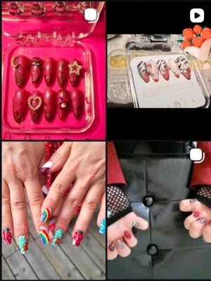 Custome made press-on naglar - Unika press-on naglar.Materialet är tålig plast. 