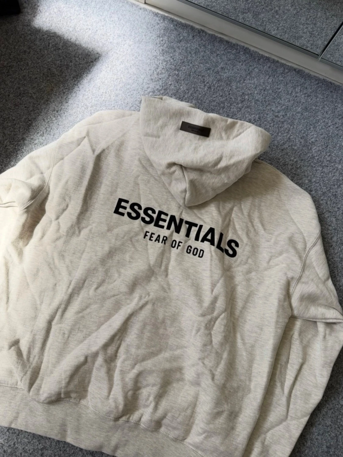 Essentials light oatmeal gray hoodie - 2