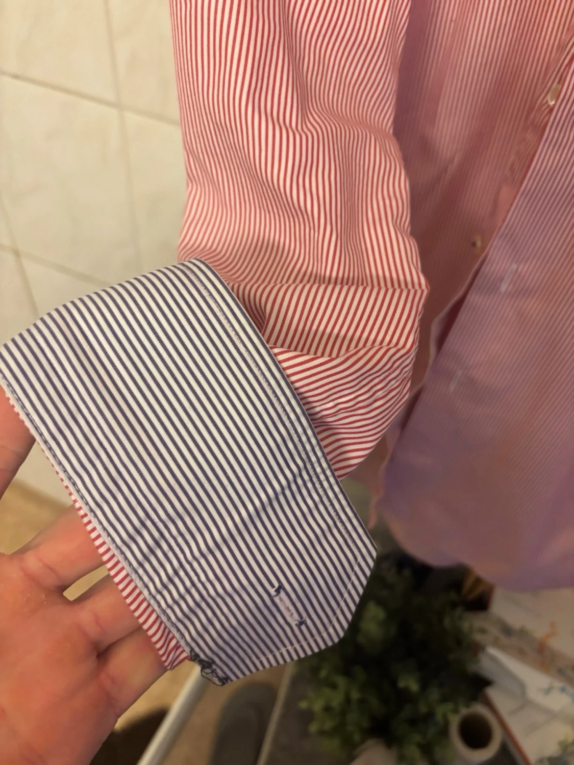 Rödvit randig skjorta från Eton - 3