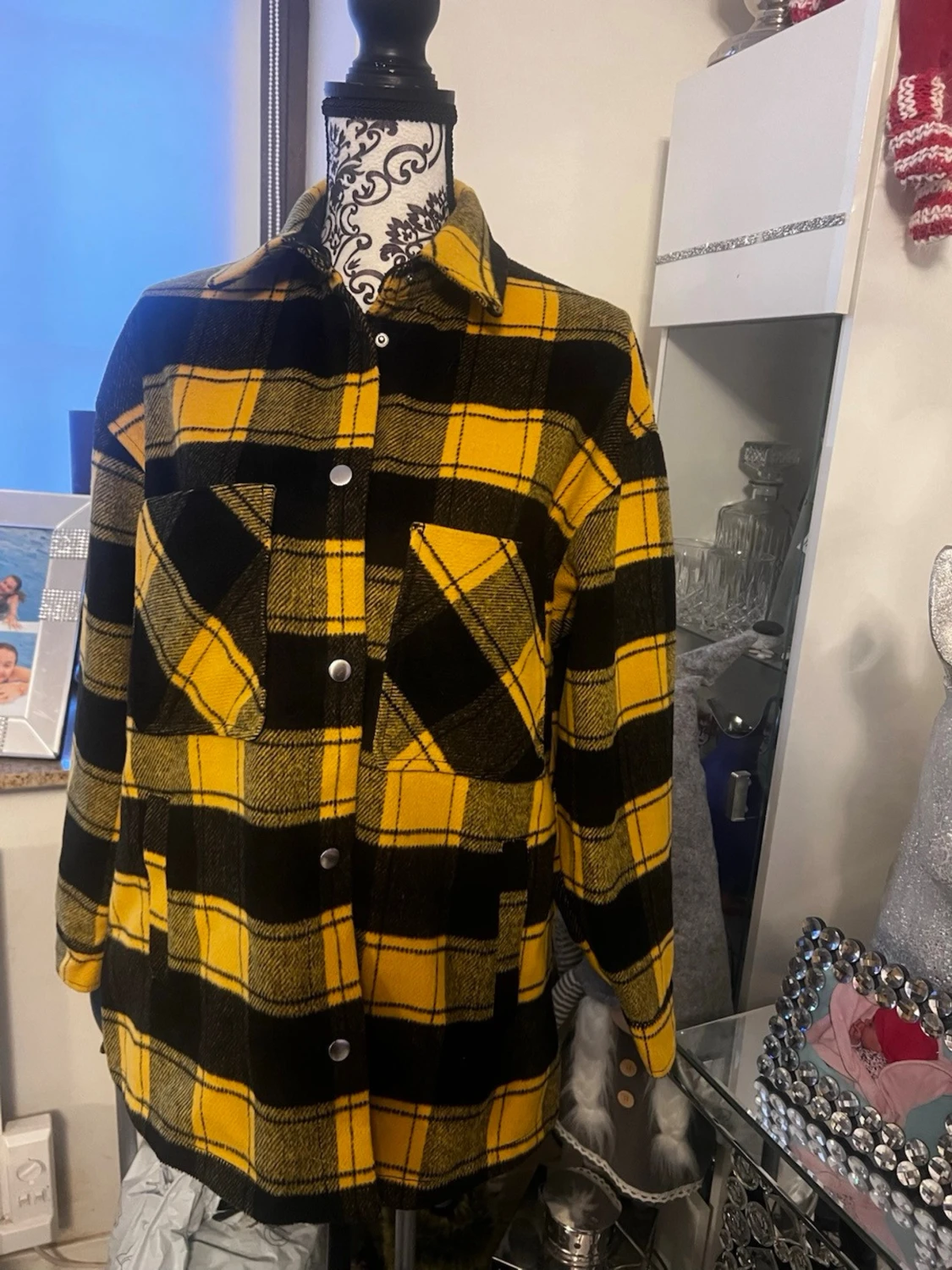 Gul och svart rutig overshirt - 5