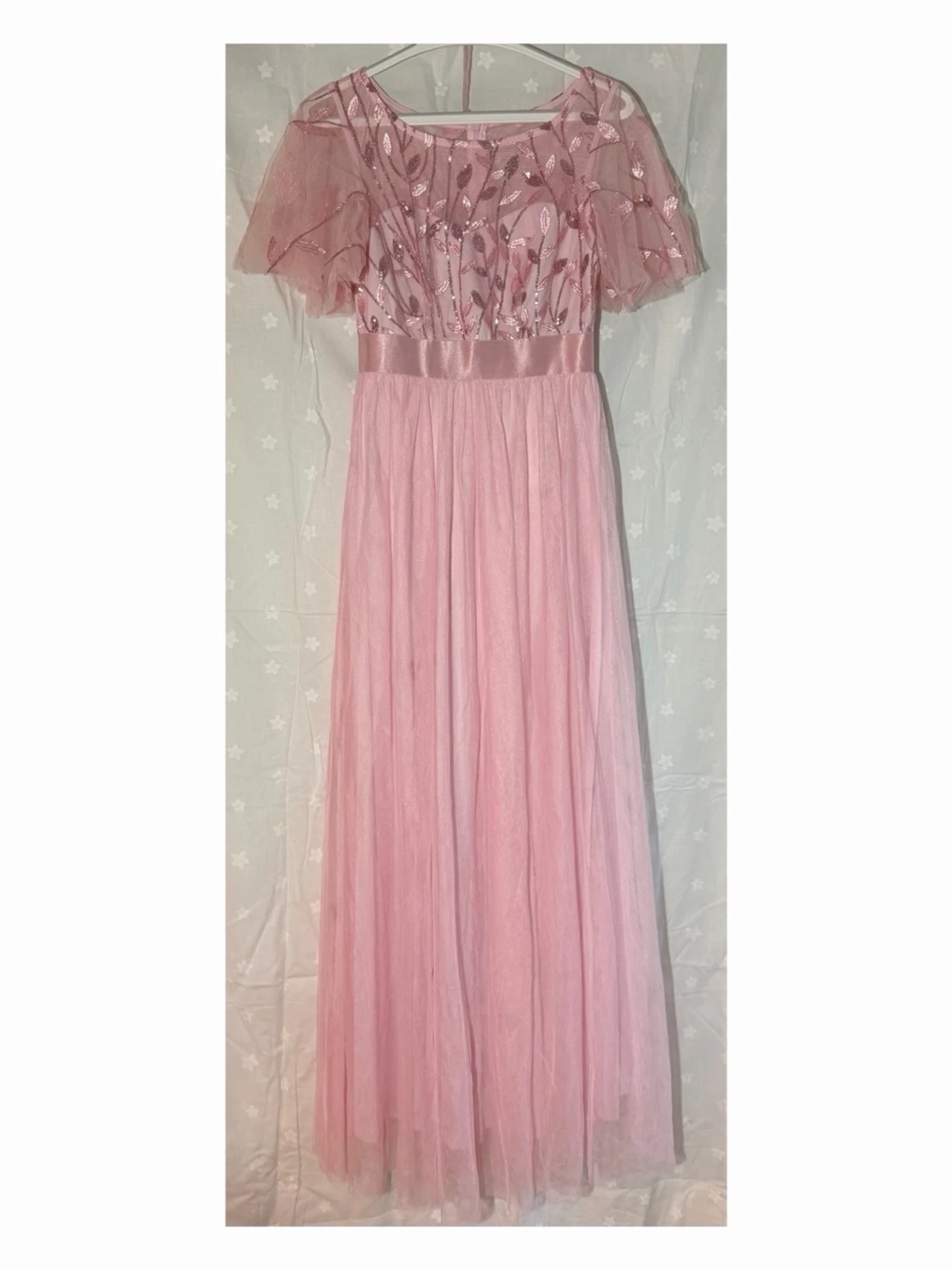 Lång rosa klänning