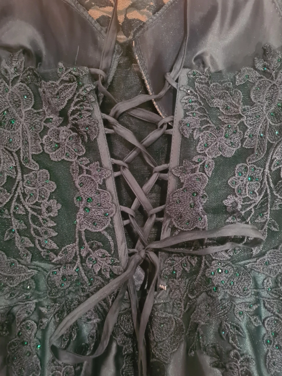 Mörkgrön balklänning - 4