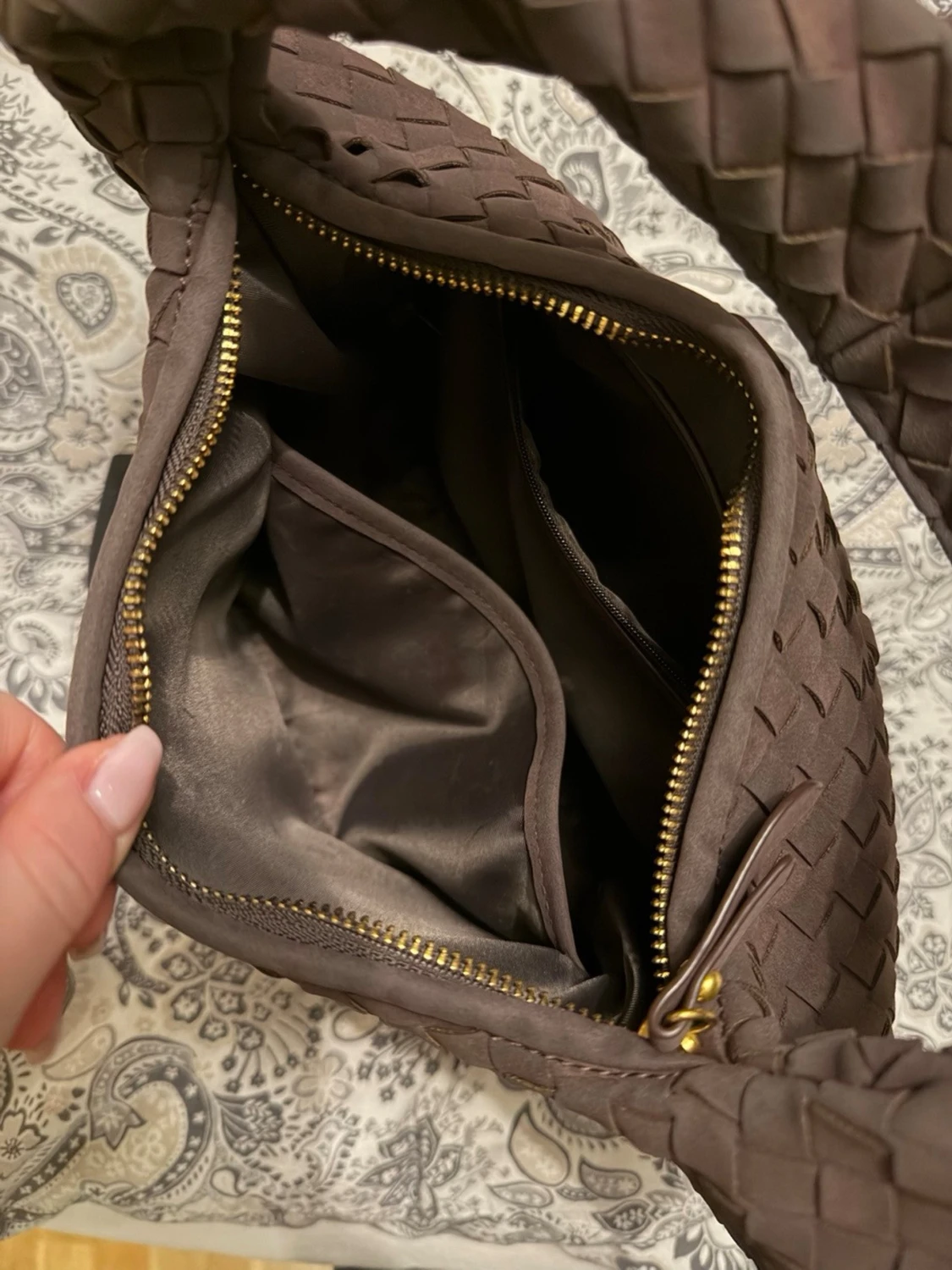 Brun flätad väska från Pitaya - 5