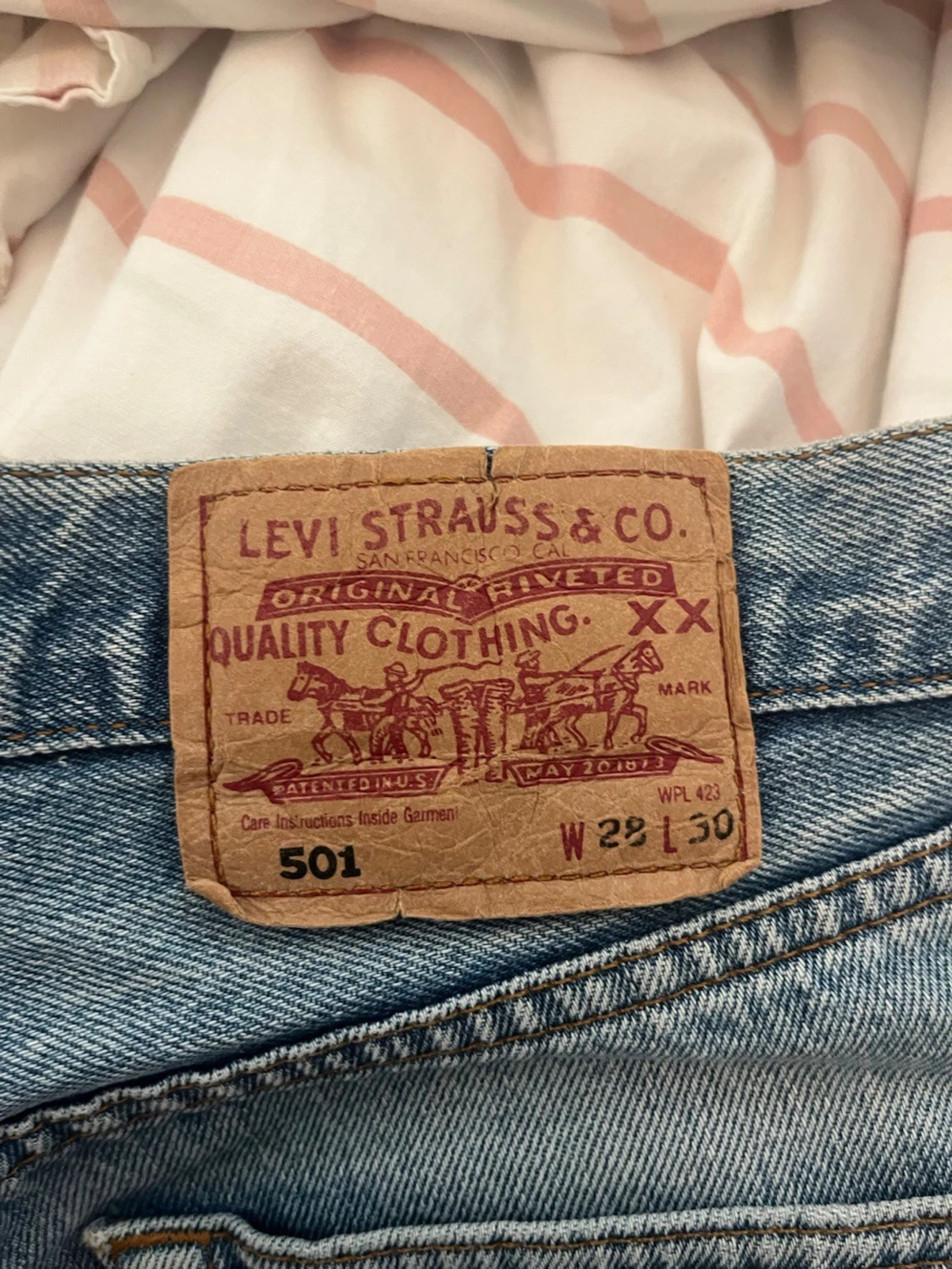 Levi's blå jeansshorts - 4