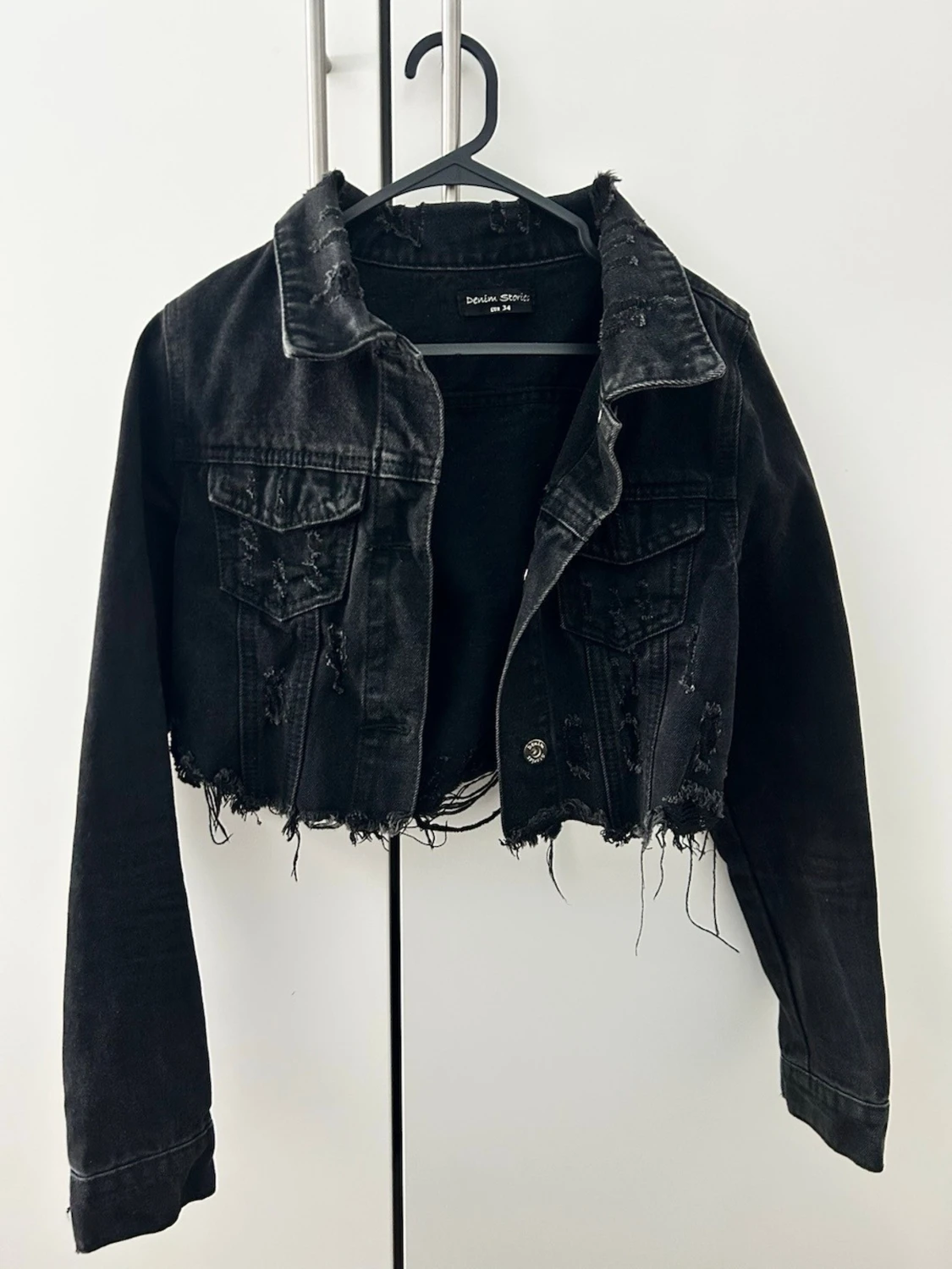 Svart croppad jeansjacka Denim Studio