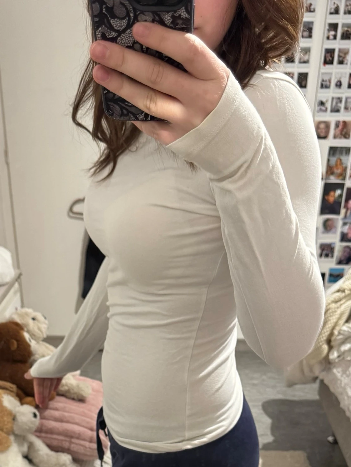 Vit långärmad  - 1