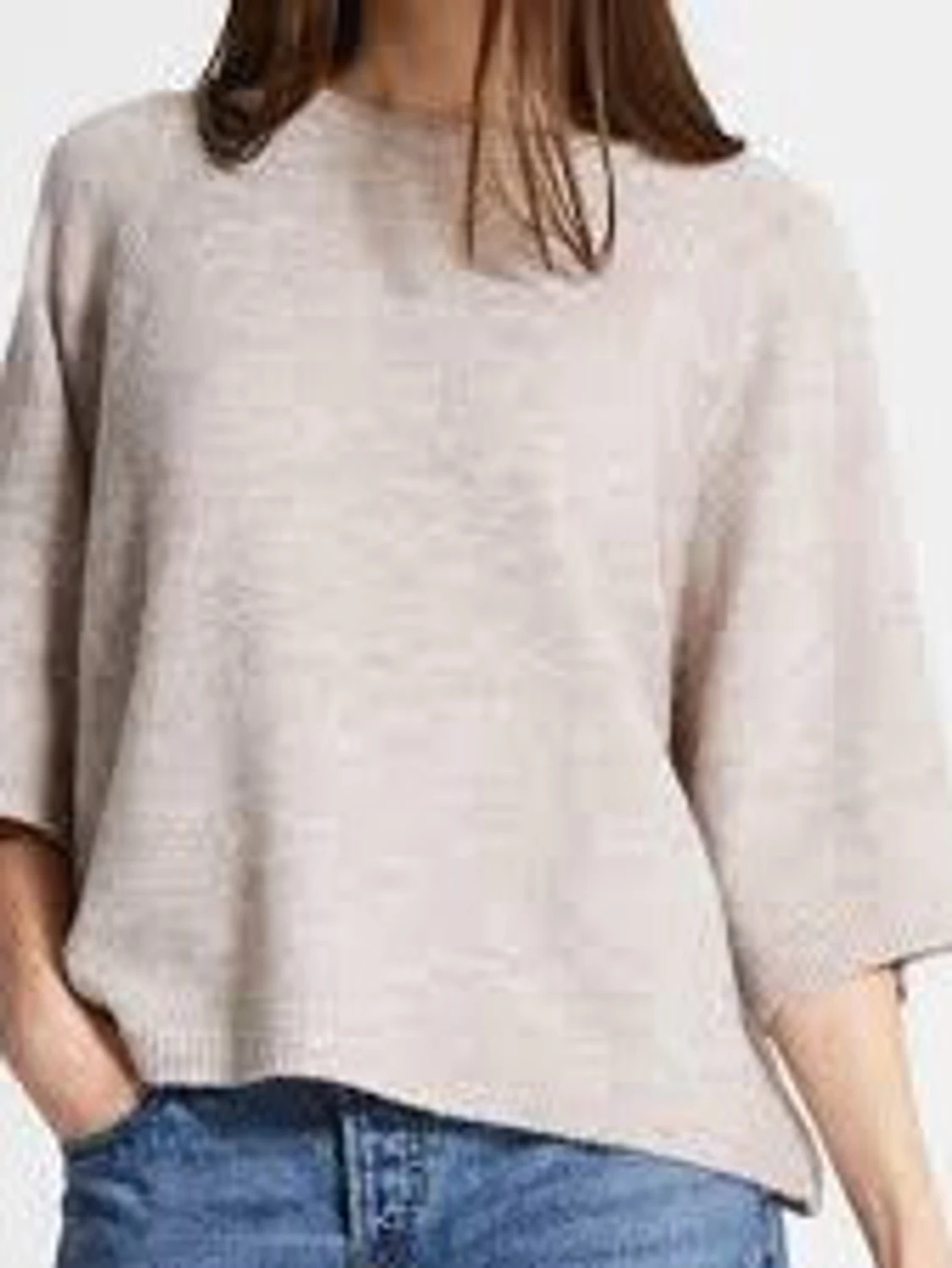 Beige stickad T-shirts 