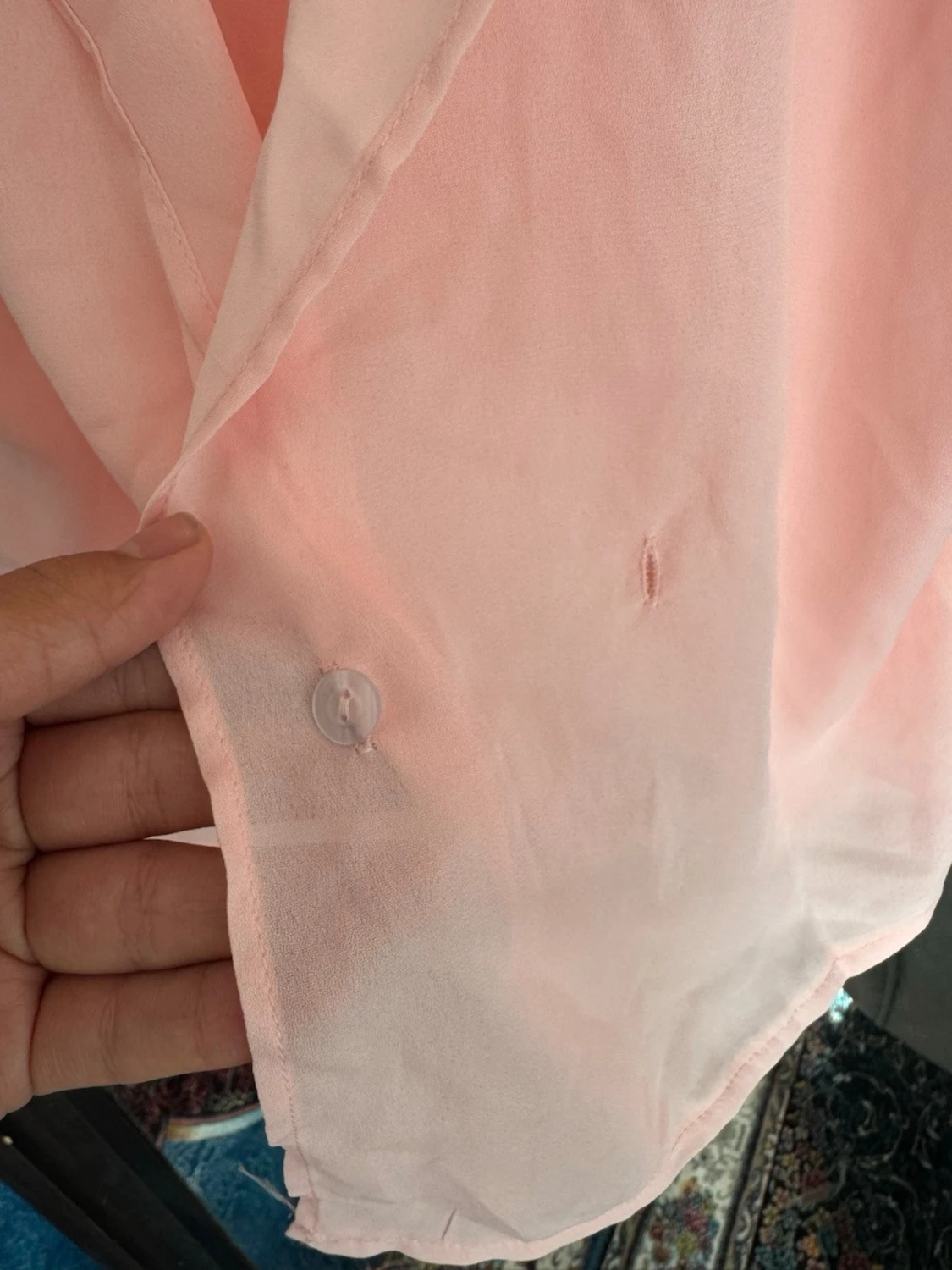 Ljusrosa chiffongblus med sjal - 1