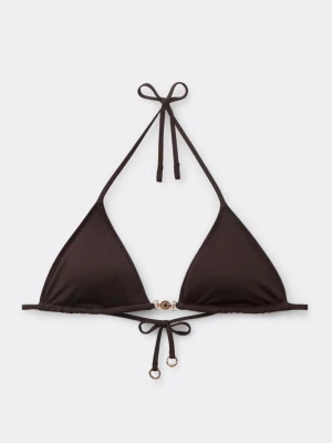 Calzedonia svart trekantsbikini med gulddetaljer - Snygg svart trekantsbikini från Calzedonia, aldrig använd, kvitto finns och lappar sitter kvar. Bikiniunderdel säljs även