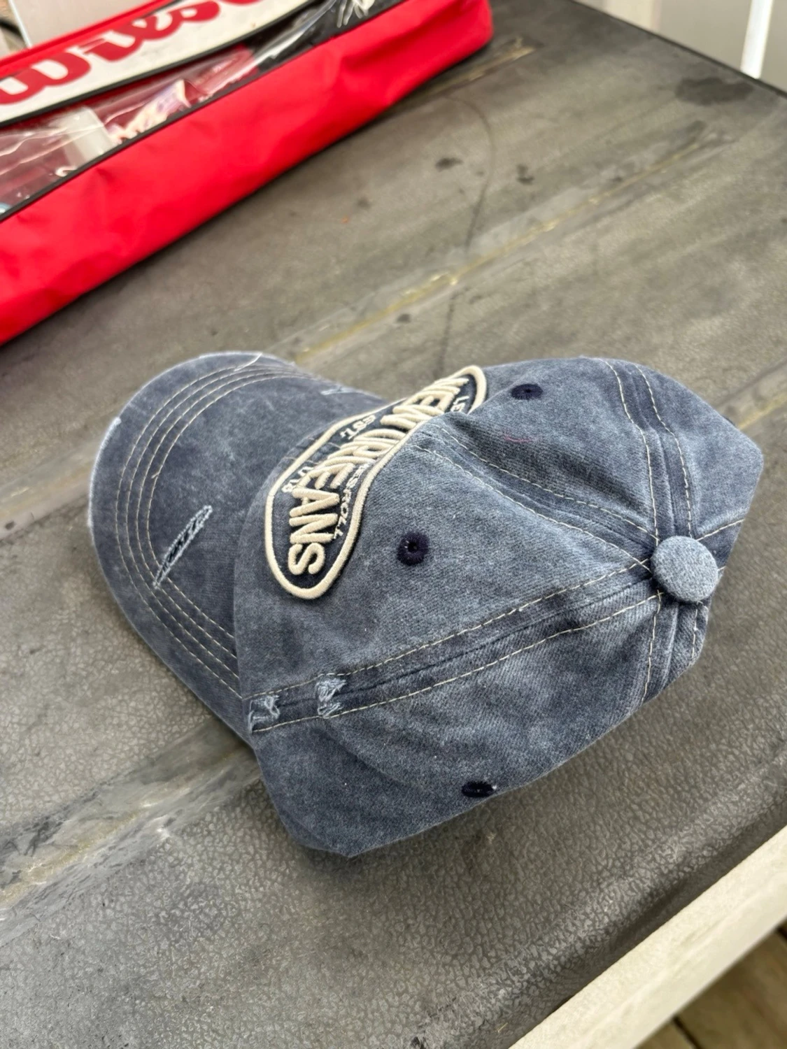 Blå vintagekeps New Orleans brodyr - 3