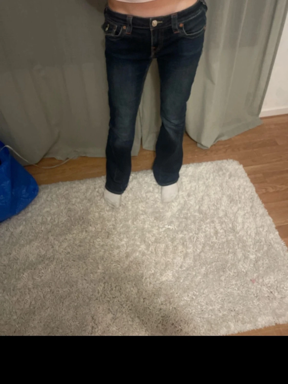 Mörkblå bootcut jeans - 1