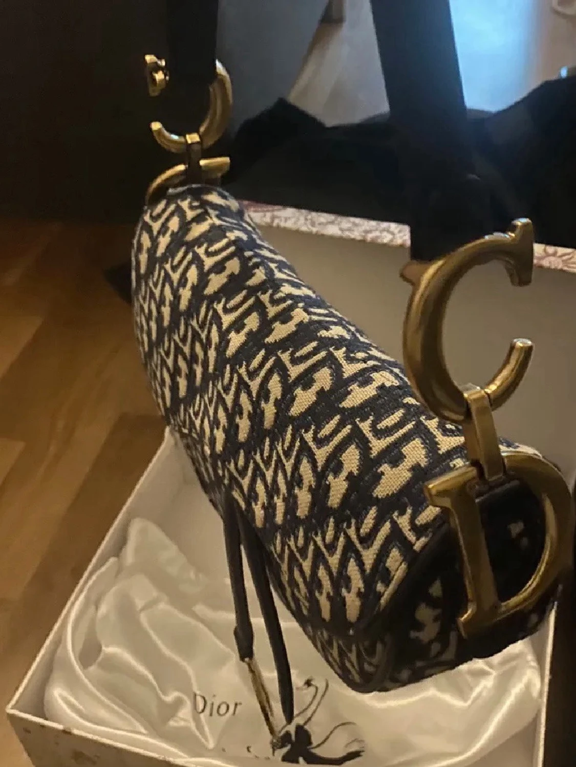 Dior Saddle Bag i blått canvas - 1