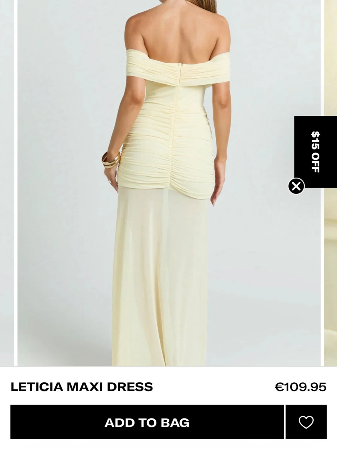 Balklänning - offshoulder ljusgul - 2