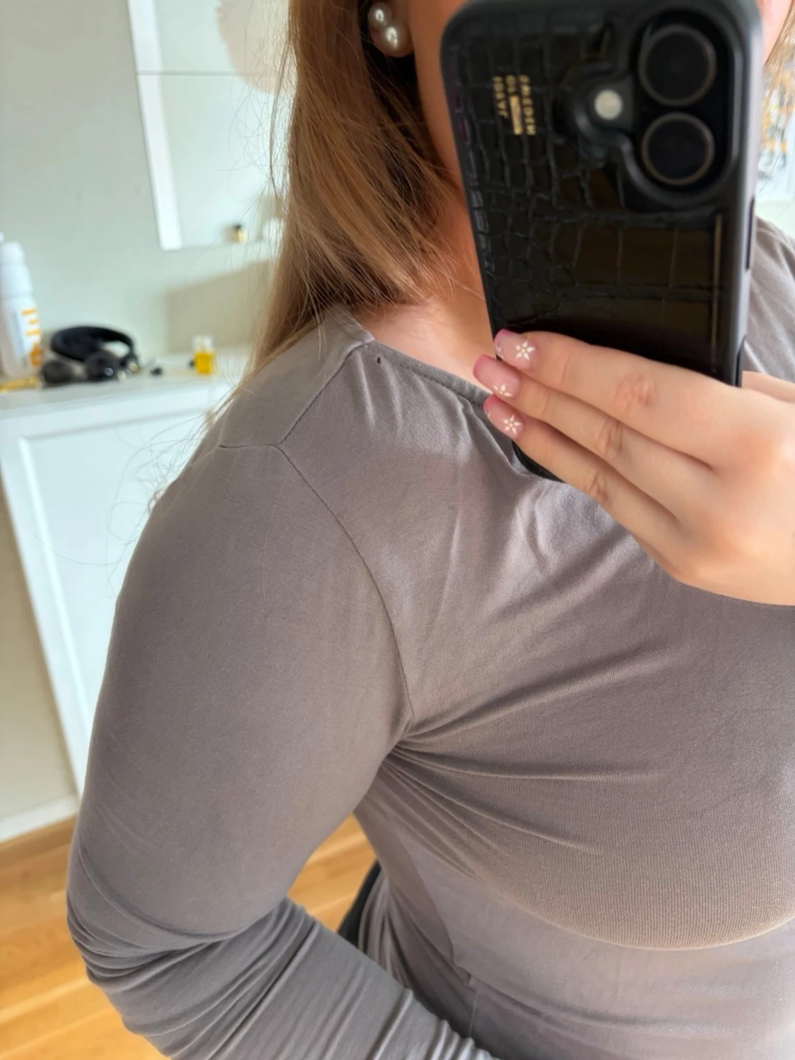 Grå basic tröja  - 1