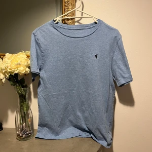 Blå t-shirt från Ralph Lauren - Säljer en ljusblå t-shirt från Ralph Lauren med klassisk passform och korta ärmar. T-shirten är i toppskick. 