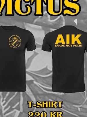 SÖKER AIK ENADE MOT POLIS T-SHIRT  - SÖKER AIK ENADE MOT POLIS T-SHIRT i storlek S 