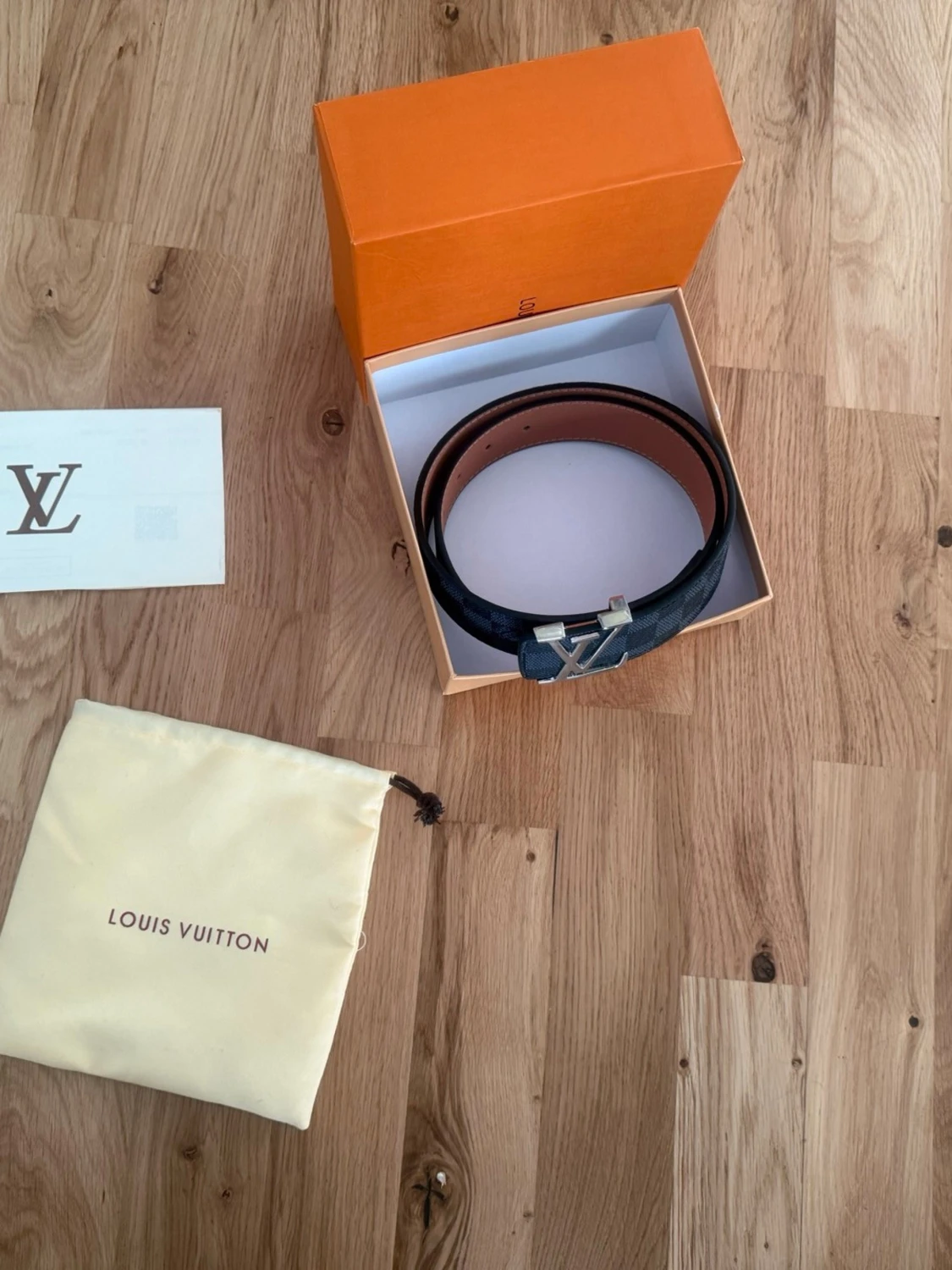 Louis Vuitton svart rutigt bälte - 1