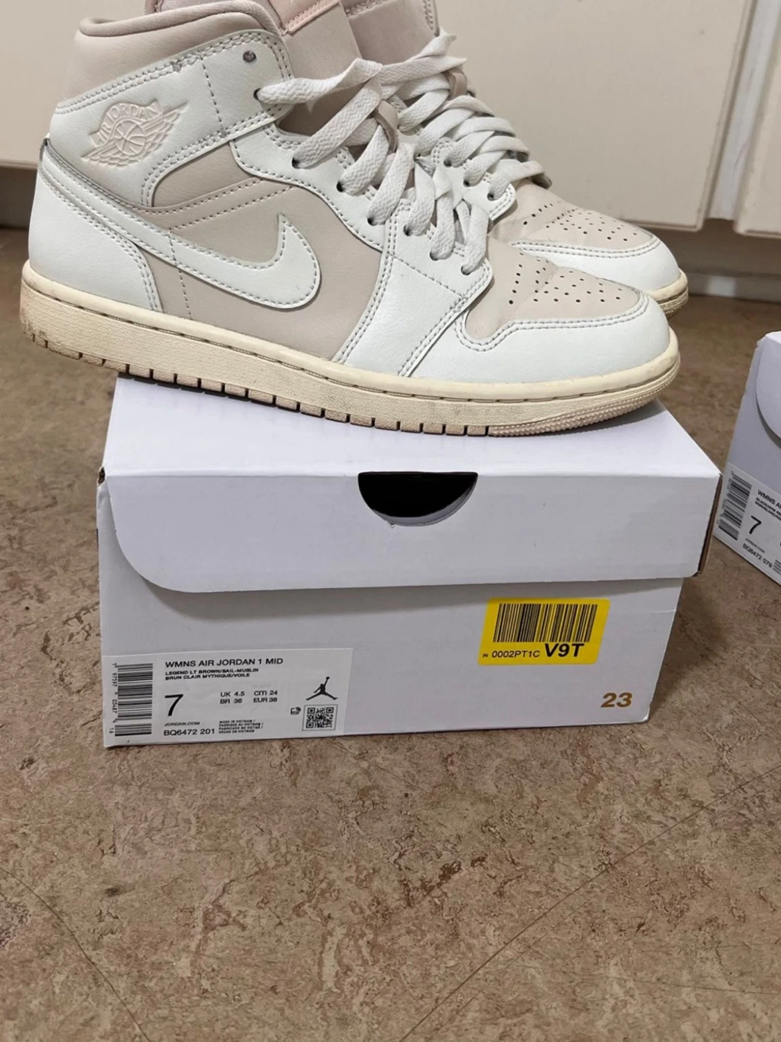 Air Jordan 1 Mid Beige/Vit