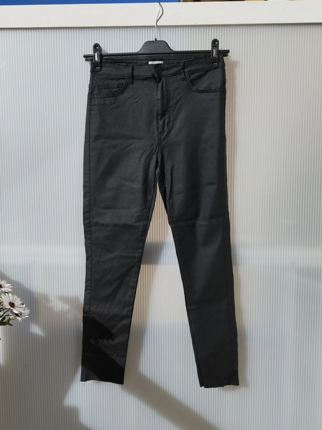 Svarta skinny byxor med hög midja