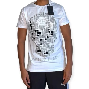 Philipp Plein T-Shirt, Vit, - Storlek S - Helt ny replika i hög kvalitet Storlek: EU | S Pris: 849 kr