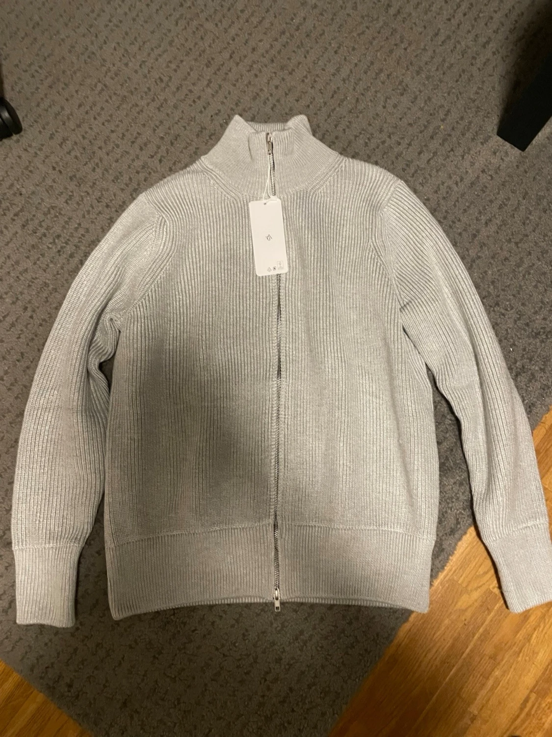 Ljusgrå stickad ziptröja Maison Margiela