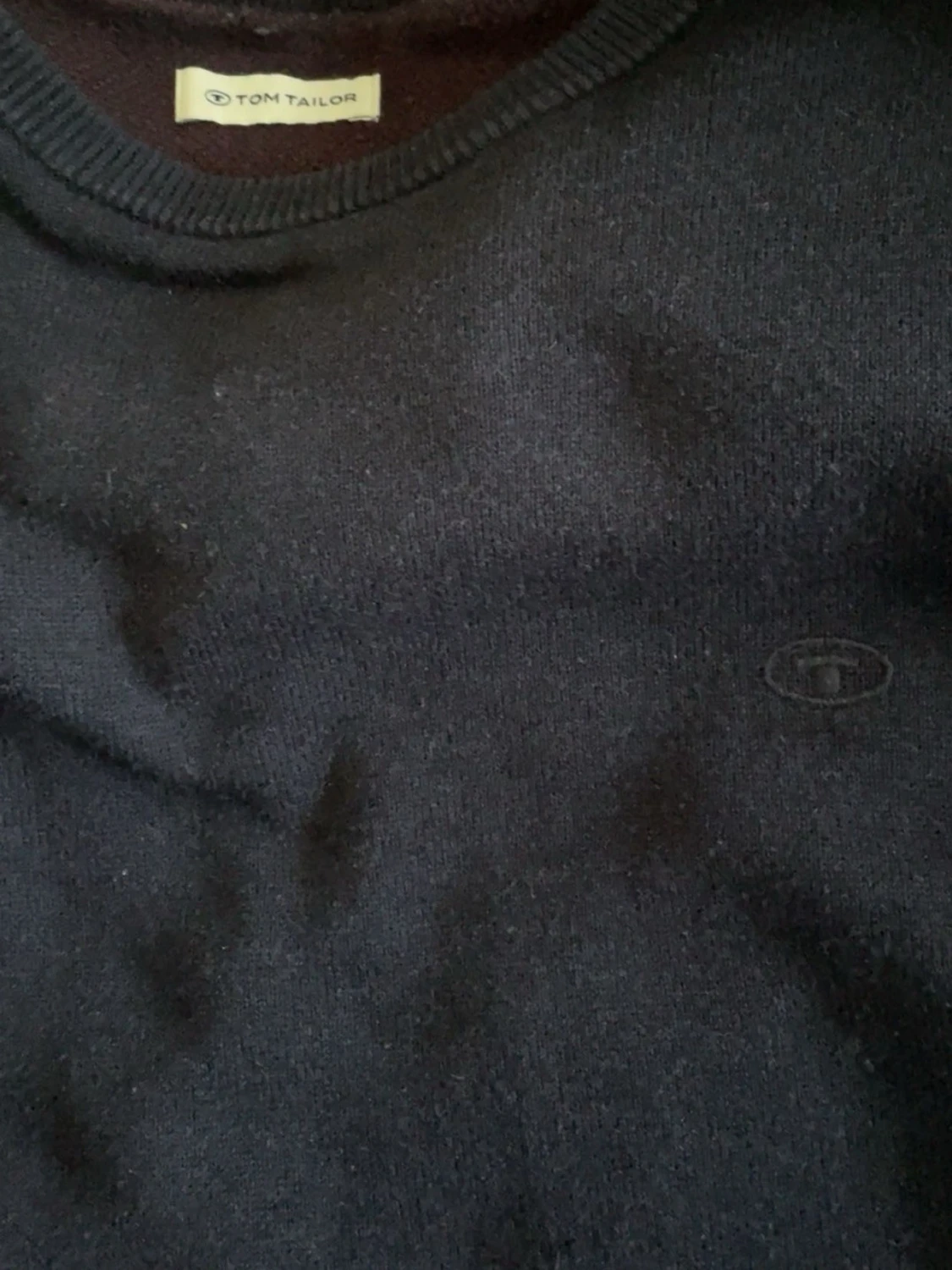 Mörkblå rundhalsad tröja tom tailor - 1