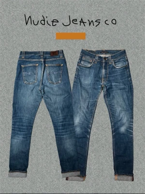 Nudie Jeans Lean Dean blå jeans - Säljer ett par Lean Dean Nudie jeans med snygga fades. Bara skriv om ni har frågor!