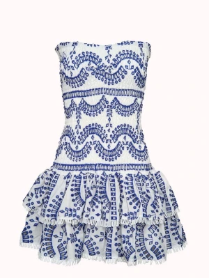 Sommar klänning - Fin axelbandslös klänning från Design by Amor, Helt perfekt skick, storlek S (Original pris 700kr)