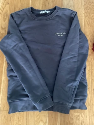 Grå sweatshirt från Calvin Klein Jeans - Snygg grå sweatshirt från Calvin Klein Jeans med diskret logga på bröstet. Tröjan har rund halsringning, ribbade muddar vid ärmslut och nederkant. Perfekt för en avslappnad och stilren look.