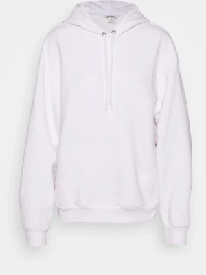 Vit hoodie från Monki med huva - Klassisk vit hoodie från Monki med stor huva och dragsko. Hoodien har en rymlig känguruficka framtill och ribbade muddar vid ärmslut och nederkant. 