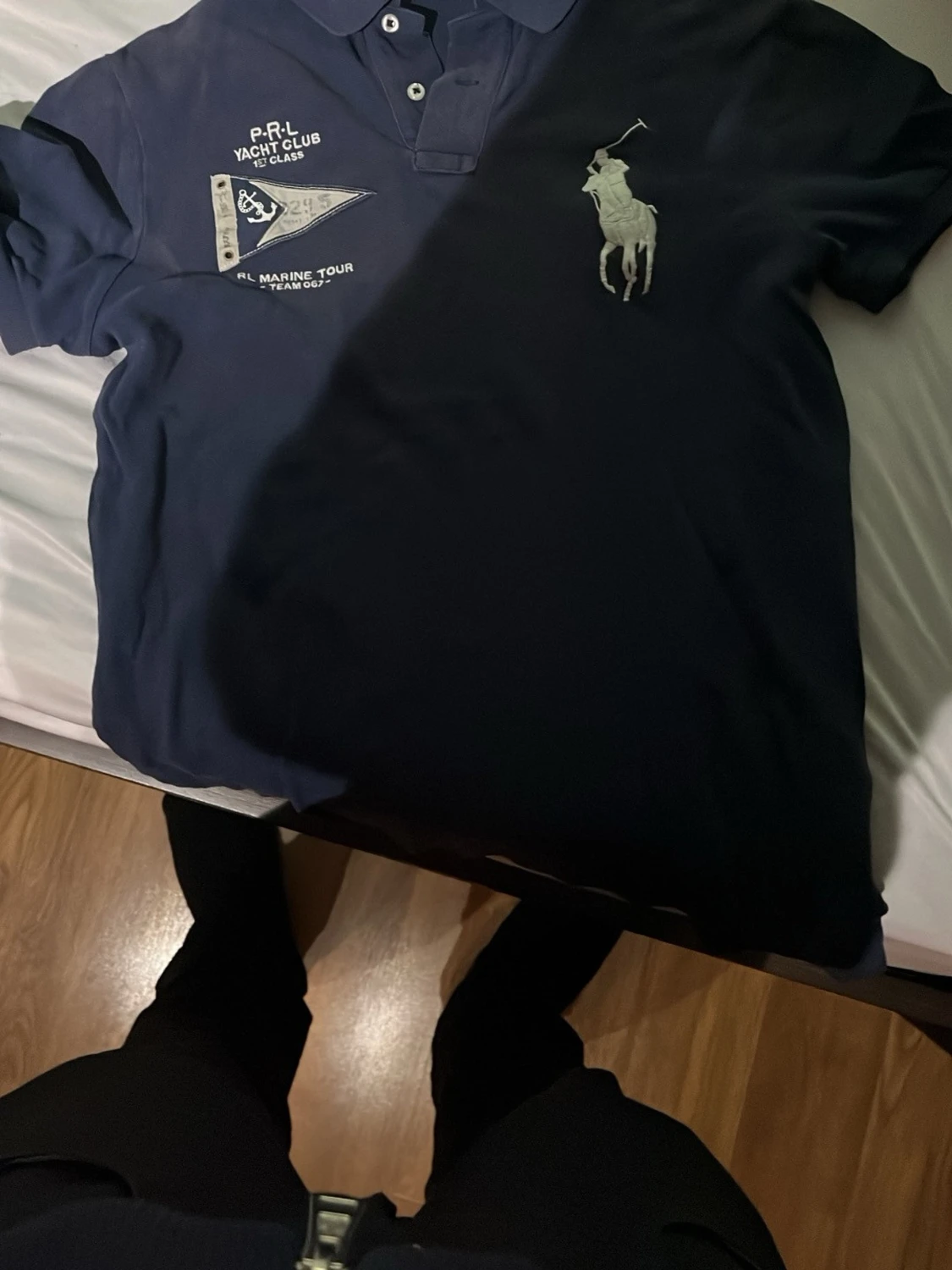 Marinblå pikétröja från Ralph Lauren
